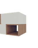 شلف دیواری تلویزیون سفید قهوه ای ام دی ضدخش مدل W.B003