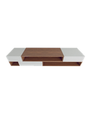 شلف دیواری تلویزیون سفید قهوه ای ام دی ضدخش مدل W.B003