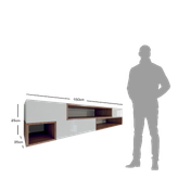 شلف دیواری تلویزیون سفید قهوه ای ام دی ضدخش مدل W.B003