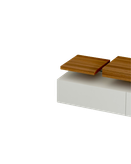 شلف دیواری تلویزیون ام دی اف سفید قهوه ای ضدخش مدل W.B004