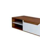 شلف دیواری تلویزیون سفید قهوه ای با روکش ضدخش مدل W.B005