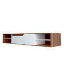 شلف دیواری تلویزیون سفید قهوه ای با روکش ضدخش مدل W.B005