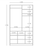 کمد سفید قهوه ای ام دی اف درب مگنتی مدل C.L004