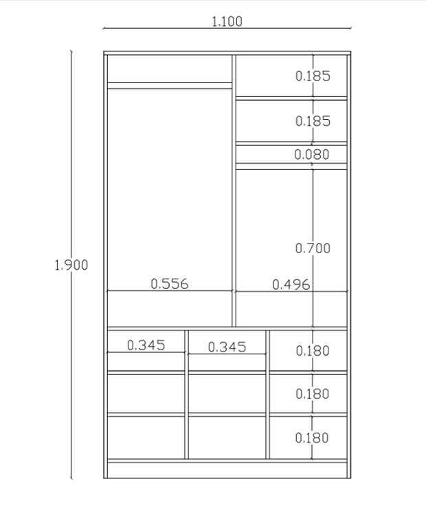 کمد سفید قهوه ای ام دی اف درب مگنتی مدل C.L004