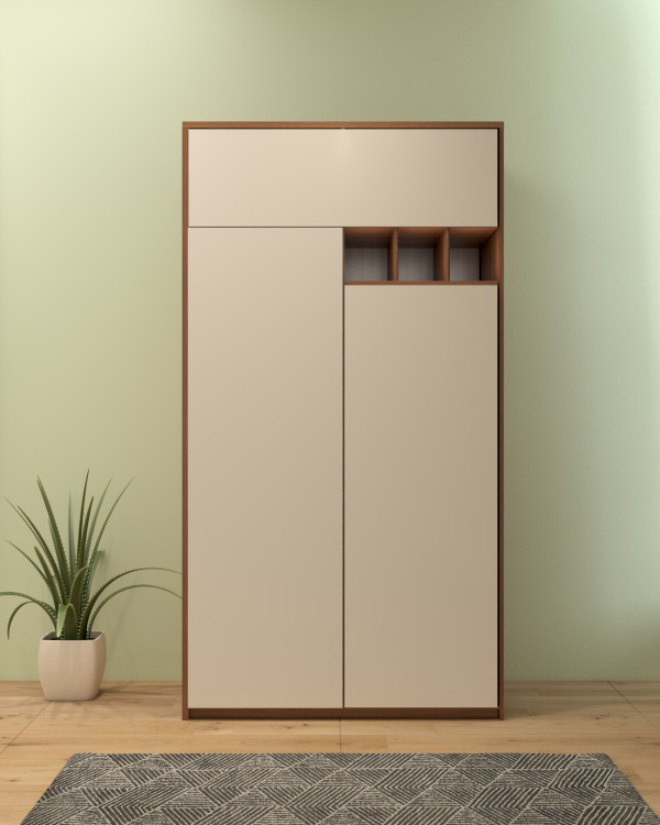 کمد مینیمال سفید قهوه ای با اتصالات الیت ترک مدل C.L008