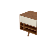 میز تلویزیون سفید قهوه ای ام دی اف با روکش ضدخش مدل T.S001