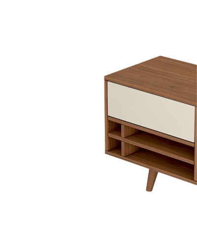 میز تلویزیون سفید قهوه ای ام دی اف با روکش ضدخش مدل T.S001