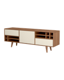 میز تلویزیون سفید قهوه ای ام دی اف با روکش ضدخش مدل T.S001