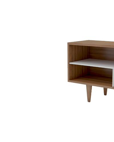 میز تلویزیون سفید قهوه ای ام دی اف ضدخش مدل T.S002