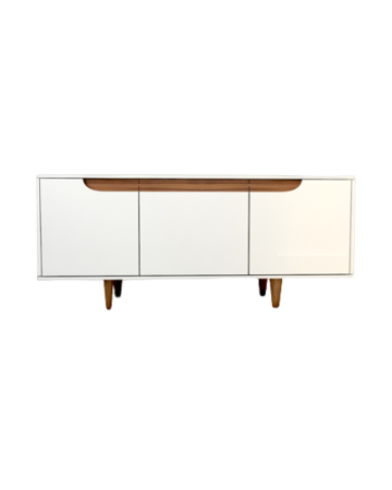 میز تلویزیون سفید قهوه ای قفل مگنتی مدل T.S003