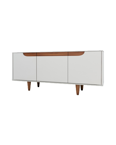 میز تلویزیون سفید قهوه ای قفل مگنتی مدل T.S003