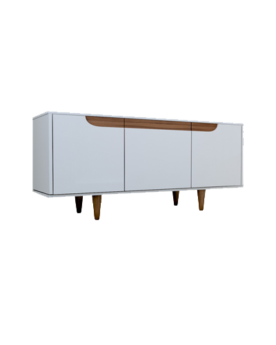 میز تلویزیون سفید قهوه ای قفل َمگنتی مدل T.S003