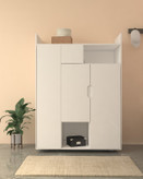 کمد سفید مینیمال ام دی اف با روکش برجسته مدل C.L0012