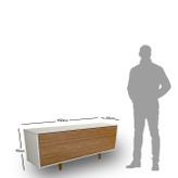 میز تلویزیون سفید قهوه ای قفل َمگنتی مدل T.S003