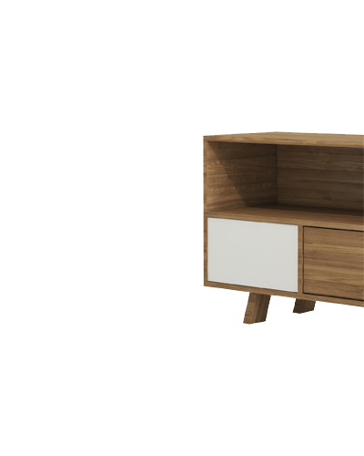 میز تلویزیون ام دی اف ضدخش سفید قهوه ای مدل T.S004