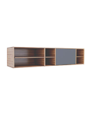 شلف دیواری تلویزیون قهوه ای طوسی درب مگنتی مدل W.B006