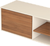 شلف دیواری تلویزیون سفید قهوه ای ام دی اف مدل W.B008