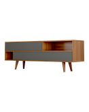 میز تلویزیون طوسی قهوه ای قفل مگنتی مدل T.S005