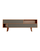 میز تلویزیون طوسی قهوه ای قفل مگنتی مدل T.S005