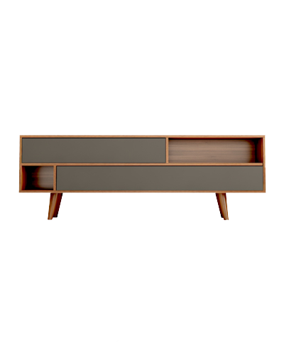 میز تلویزیون طوسی قهوه ای قفل مگنتی مدل T.S005