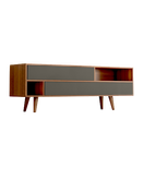 میز تلویزیون طوسی قهوه ای قفل مگنتی مدل T.S005