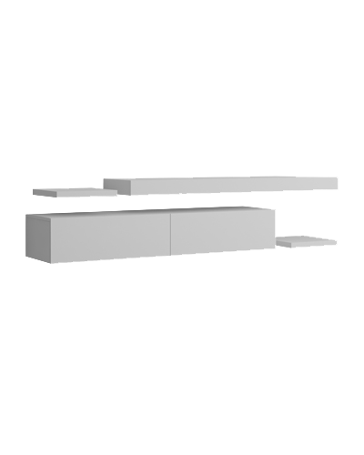 شلف دیواری تلویزیون ام دی اف سفید مینیمال مدل W.B0010