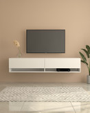 شلف دیواری تلویزیون سفید و مینیمال مدل W.B0012