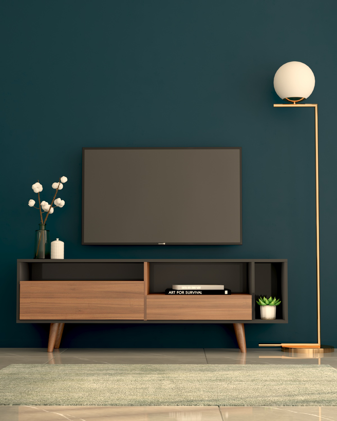 میز تلویزیونطوسی قهوه ای ام دی اف ضدخش مدل T.S008