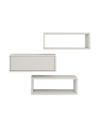 شلف دیواری سفید قهوه ای ام دی اف ضدخش مدل S.H001