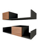 شلف دیواری طوسی قهوه ای مینیمال ام دی اف مدل S.H003