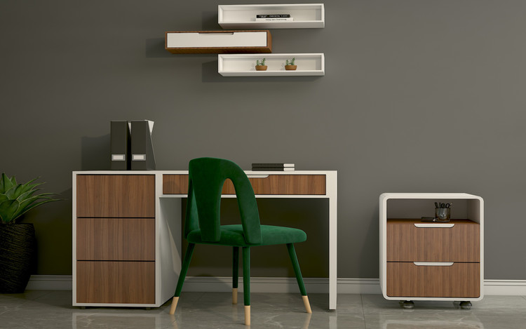 ست اداری مدیریت Set.Of003 – میز، کتابخانه و فایل MDF ضدخش