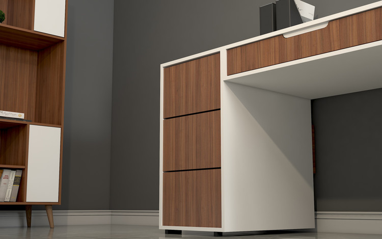 ست اداری مدیریت Set.Of003 – میز، کتابخانه و فایل MDF ضدخش