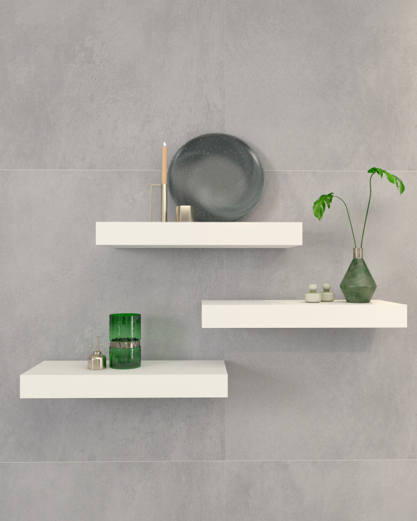 شلف دیواری ام دی اف سفید دارای روکش مقاوم مدل S.H009