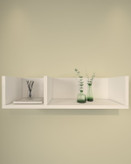 شلف دیواری مینیمال سفید دارای روکش ضدخش مدل S.H0011