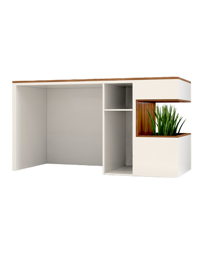 کانتر پذیرش سفید قهوه ای ام دی اف با روکش ضدخش مدل R.E003