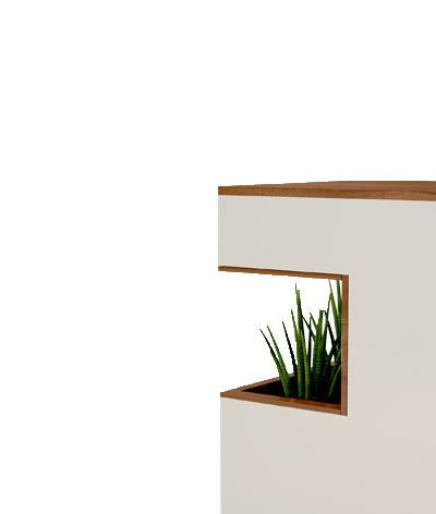 کانتر پذیرش سفید قهوه ای ام دی اف با روکش ضدخش مدل R.E003