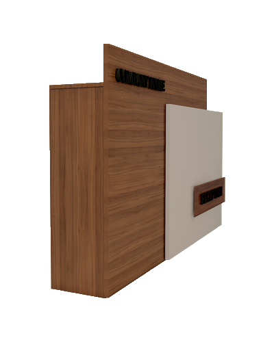 کانتر پذیرش سفید قهوه ای ام دی اف درب مگنتی مدل R.E004