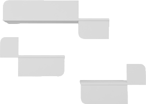 شلف دیواری مینیمال سفید با روکش برجسته S.H0013