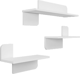 شلف دیواری مینیمال سفید با روکش برجسته S.H0013