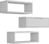شلف دیواری ام دی اف سفید با روکش ضد خش مدل S.H0016