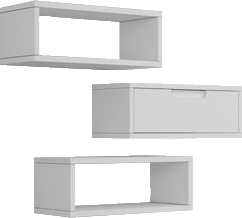 شلف دیواری ام دی اف سفید با روکش ضد خش مدل S.H0016