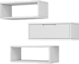 شلف دیواری ام دی اف سفید با روکش ضد خش مدل S.H0016