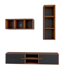 باکس دیواری تلویزیون طوسی قهوه ای درب مگنتی مدل T.W003