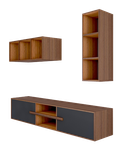 باکس دیواری تلویزیون طوسی قهوه ای درب مگنتی مدل T.W003