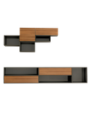 باکس دیواری تلویزیون طوسیقهوه ای با نوار پی وی سی مدل T.W004