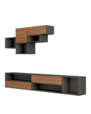 باکس دیواری تلویزیون طوسیقهوه ای با نوار پی وی سی مدل T.W004