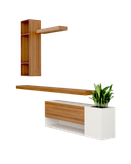 باکس دیواری تلویزیون سفید قهوه ای با روکش ضدخش مدل T.W005