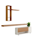 باکس دیواری تلویزیون سفید قهوه ای با روکش ضدخش مدل T.W005