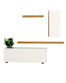 باکس دیواری تلویزیون سفید قهوه ای با روکش ضدخش مدل T.W005