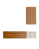باکس دیواری تلویزیون سفید قهوه ای مینیمال مدل T.W006